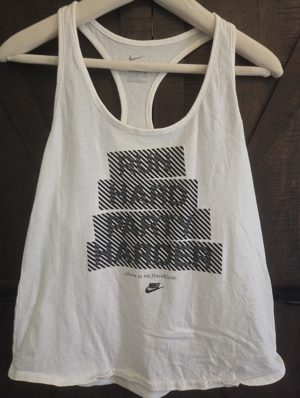 Nike Women's White Racerback Tank with Graphic